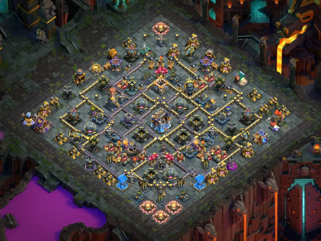 TH18 Farming Base: Centralized Diamond Core Layout