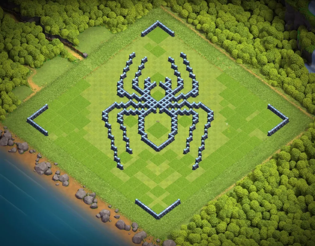 TH13 Spider Art Base Design | Creative Clash of Clans Funny Troll Layout