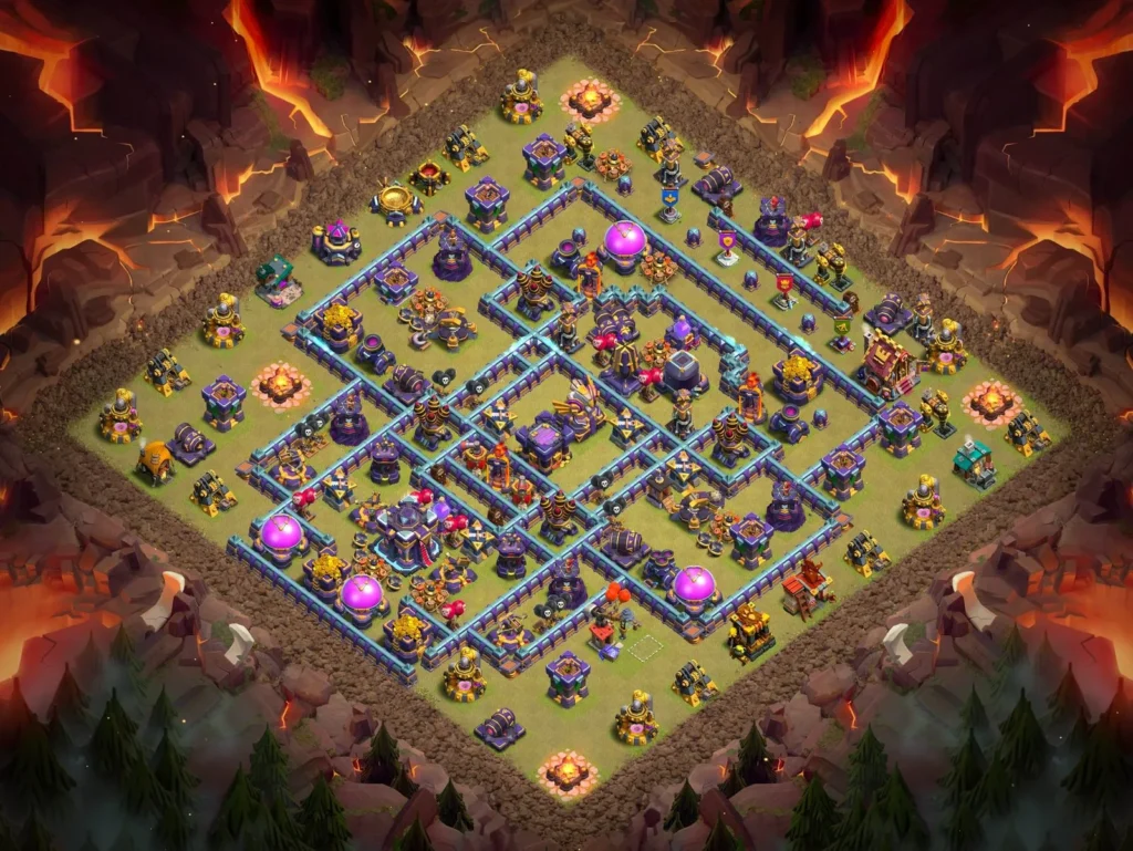 TH15 Anti-3 Star Offset-Diamond Multi-Compartment Layout for Clan Wars and CWL