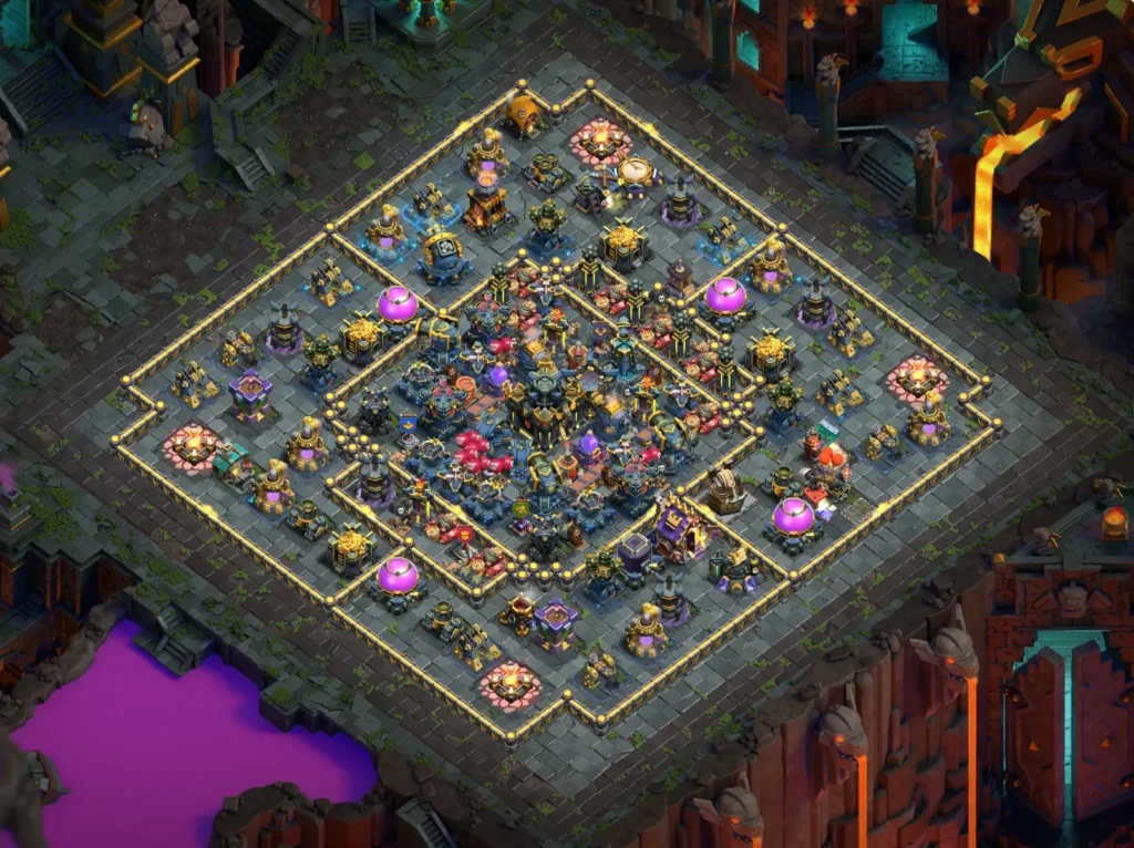 TH17 Farming Base: Concentric Square Ring Layout