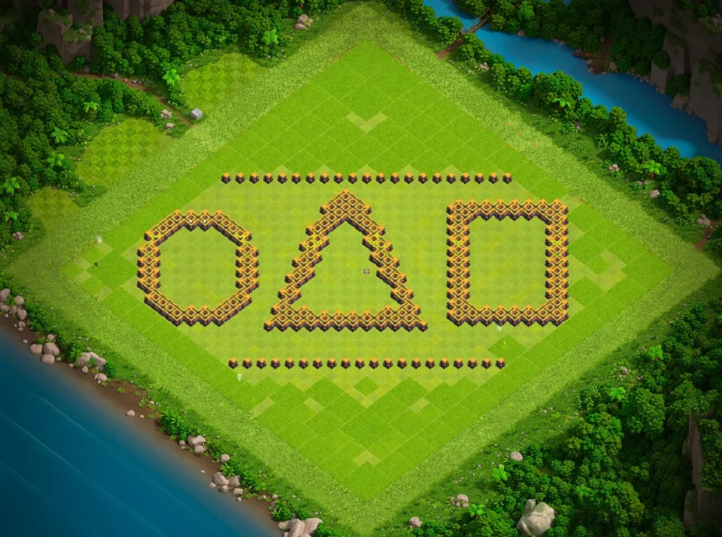 TH14 “Squid Game” Symbols Art Base Design | Creative Clash of Clans Funny Troll Layout