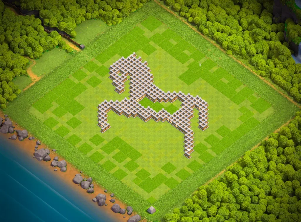 TH11 Horse Art Base Design | Majestic Clash of Clans Funny Troll Layout