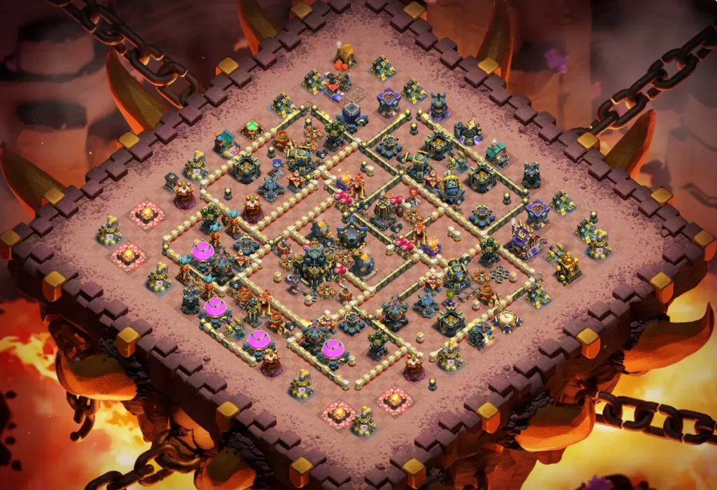 TH17 Ranked Base: Anti-3 Star Symmetrical Compartment Layout
