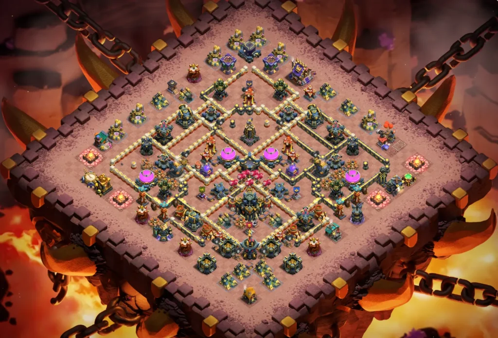 TH17 Ranked Base: Anti-3 Star Diamond Ring Layout