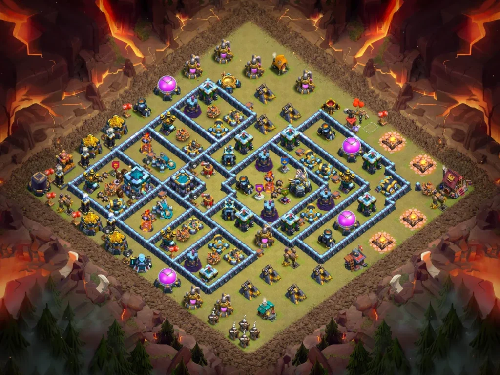 TH13 Anti-3 Star War Base with Defensive Funneling – Pro CWL Layout 2026