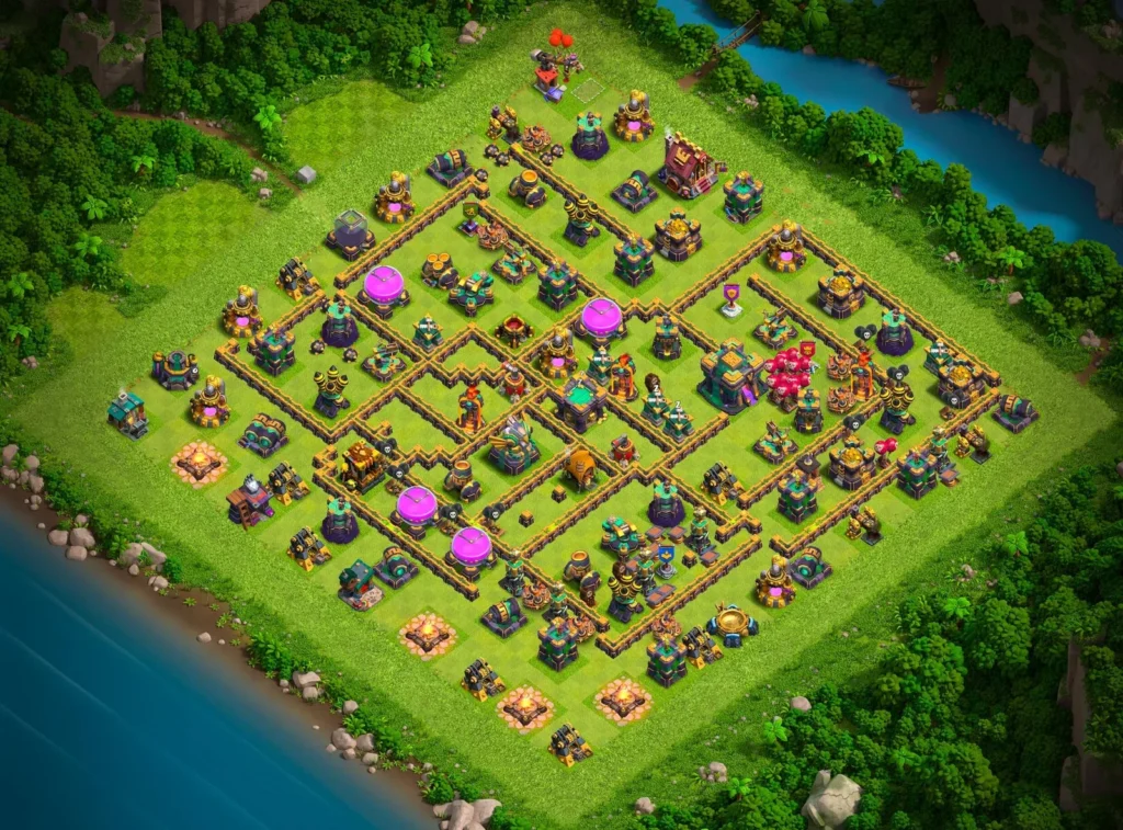 TH14 Ranked Base: Anti-3 Star Asymmetrical Compartment Layout