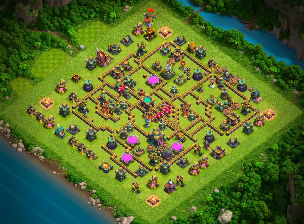 TH14 Ranked Base: Anti-3 Star Asymmetrical Compartment Layout