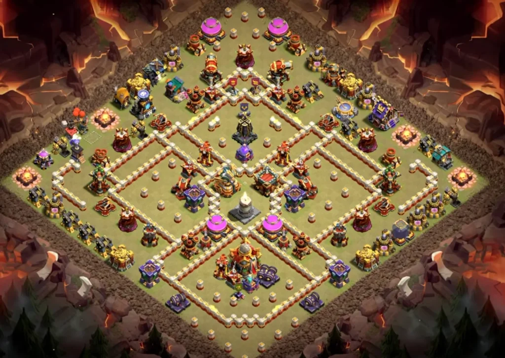 TH16 War Base with Hot Candle — Anti Ground CWL Wide Open Symmetric Ring Clashiversary Crafted Defense Layout (August 2026) + Copy Link