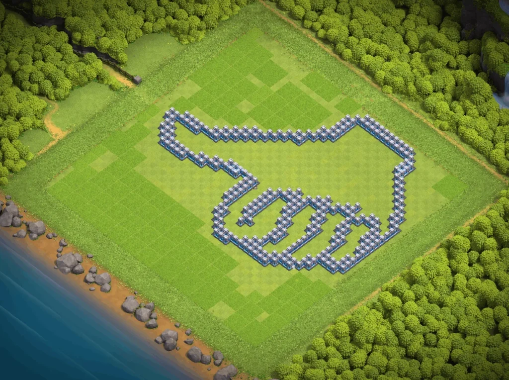 TH12 “Thumbs Up” Art Base Design | Creative Clash of Clans Funny Troll Layout