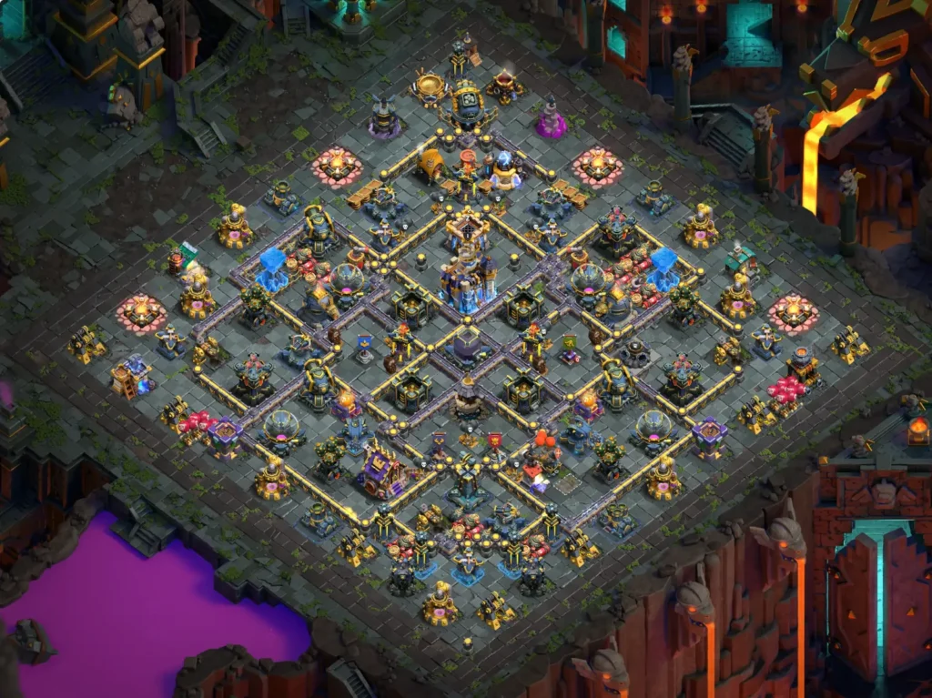 TH18 Farming Base: Symmetric Concentric Diamond Layout
