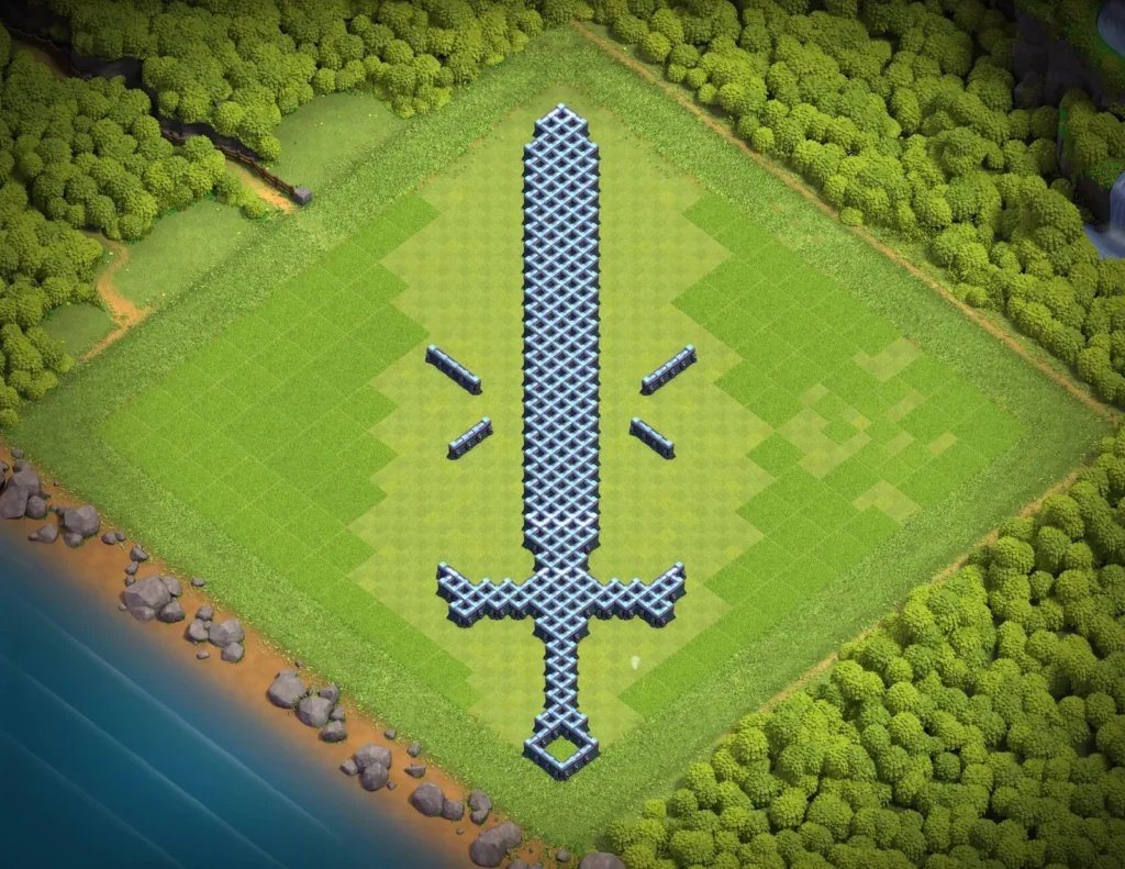 TH13 Sword Art Base Design | Creative Clash of Clans Funny Troll Layout