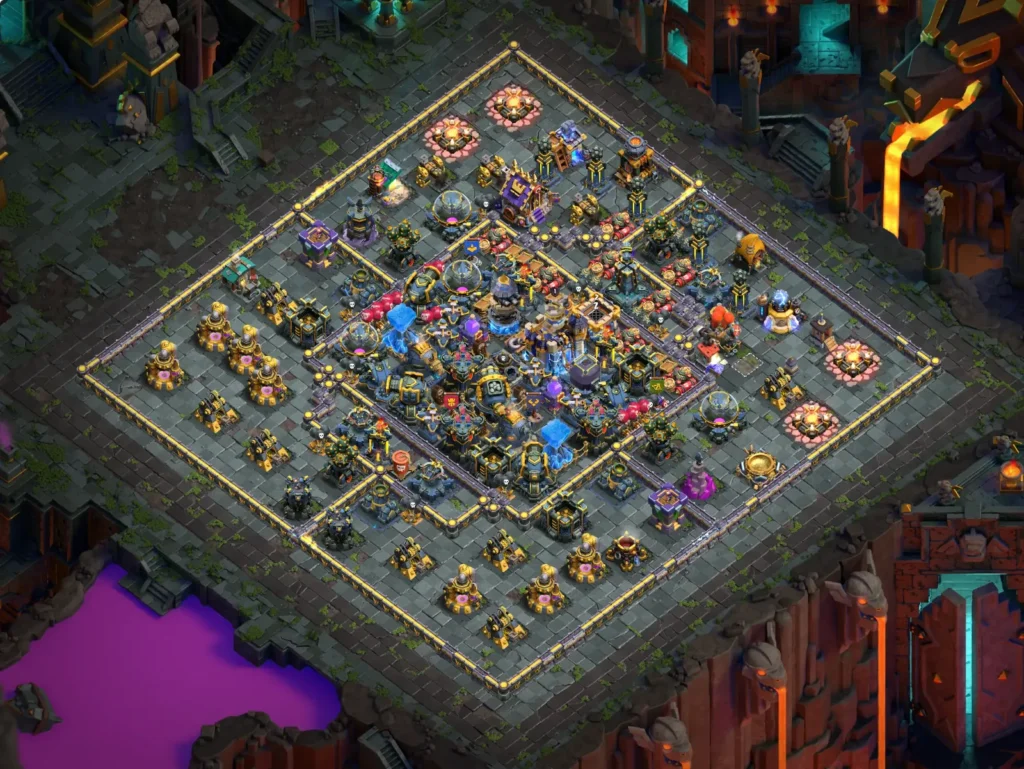 TH18 Farming Base: Nested Square Bastion Layout