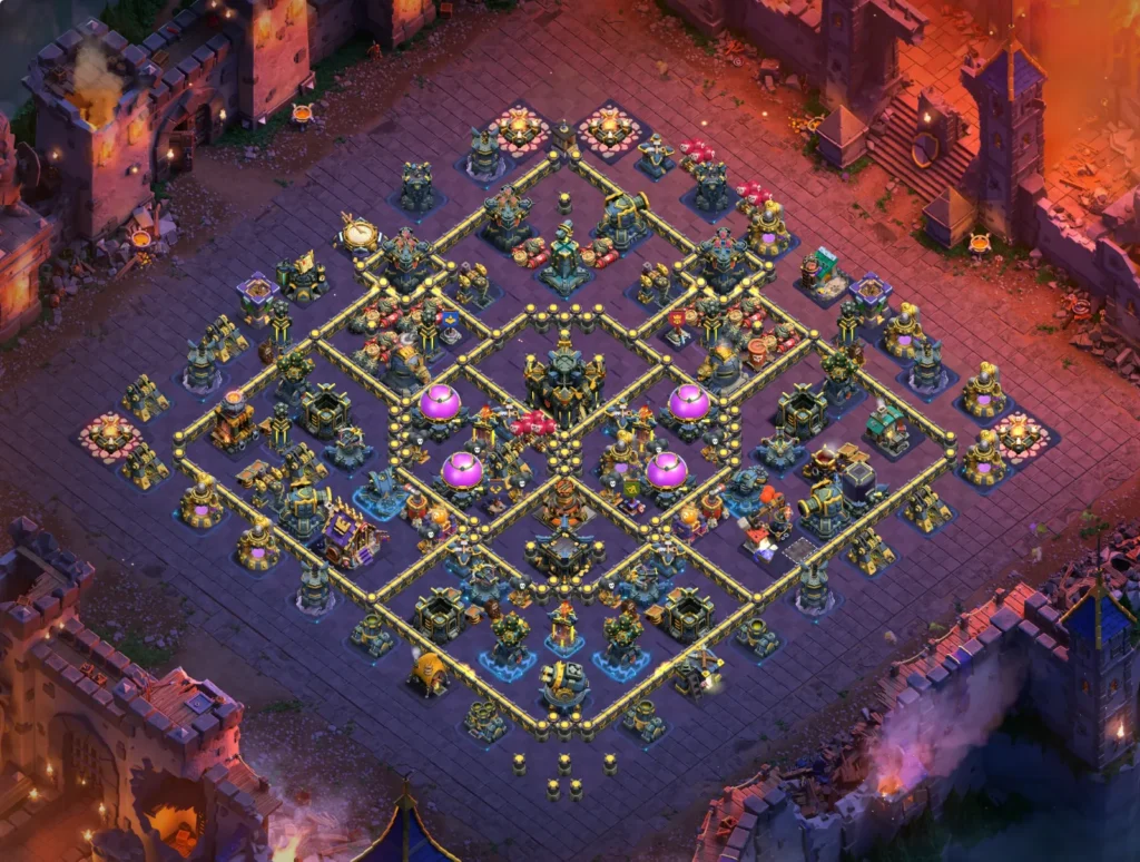 TH17 Ranked Base: Anti-3 Star Diamond Ring Layout