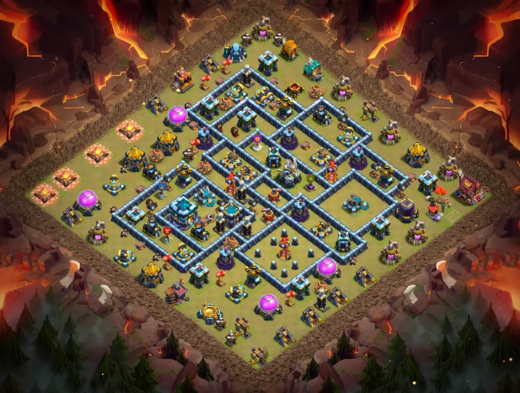 TH13 Anti-3 Star War Base with Optimized Pathing – High-End CWL Layout 2026