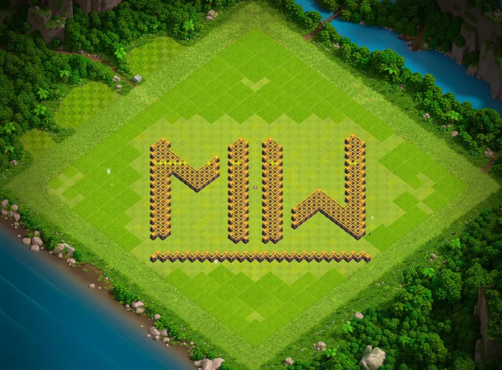 TH14 “WIN” Text Art Base Design | Creative Clash of Clans Funny Troll Layout