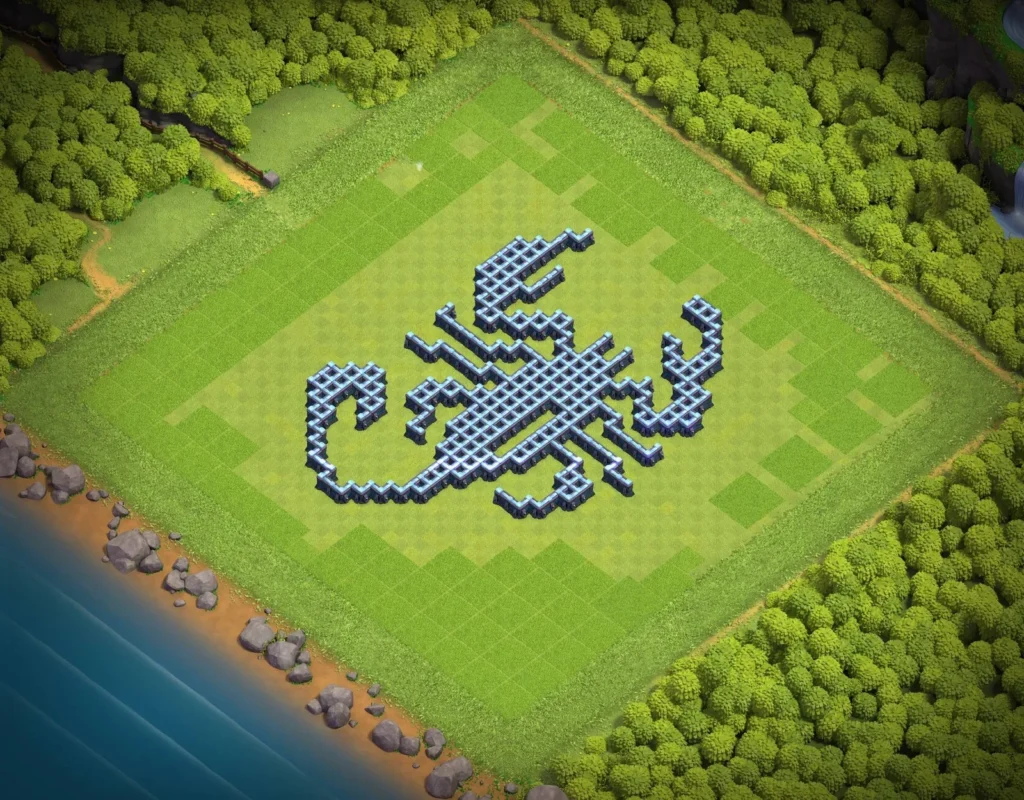 TH13 Scorpion Art Base Design | Creative Clash of Clans Funny Troll Layout