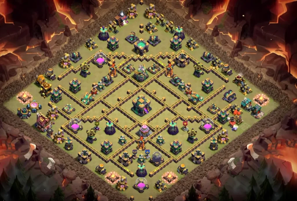 TH14 War Base with Cake-A-Pult — Anti 3 Star CWL Centered Open Ring Clashiversary Crafted Defense Layout (August 2026) + Copy Link