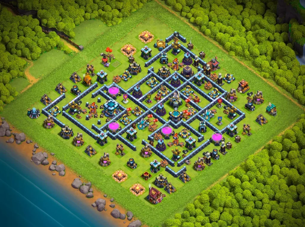 TH13 Ranked Base: Anti-3 Star Asymmetrical Compartment Layout