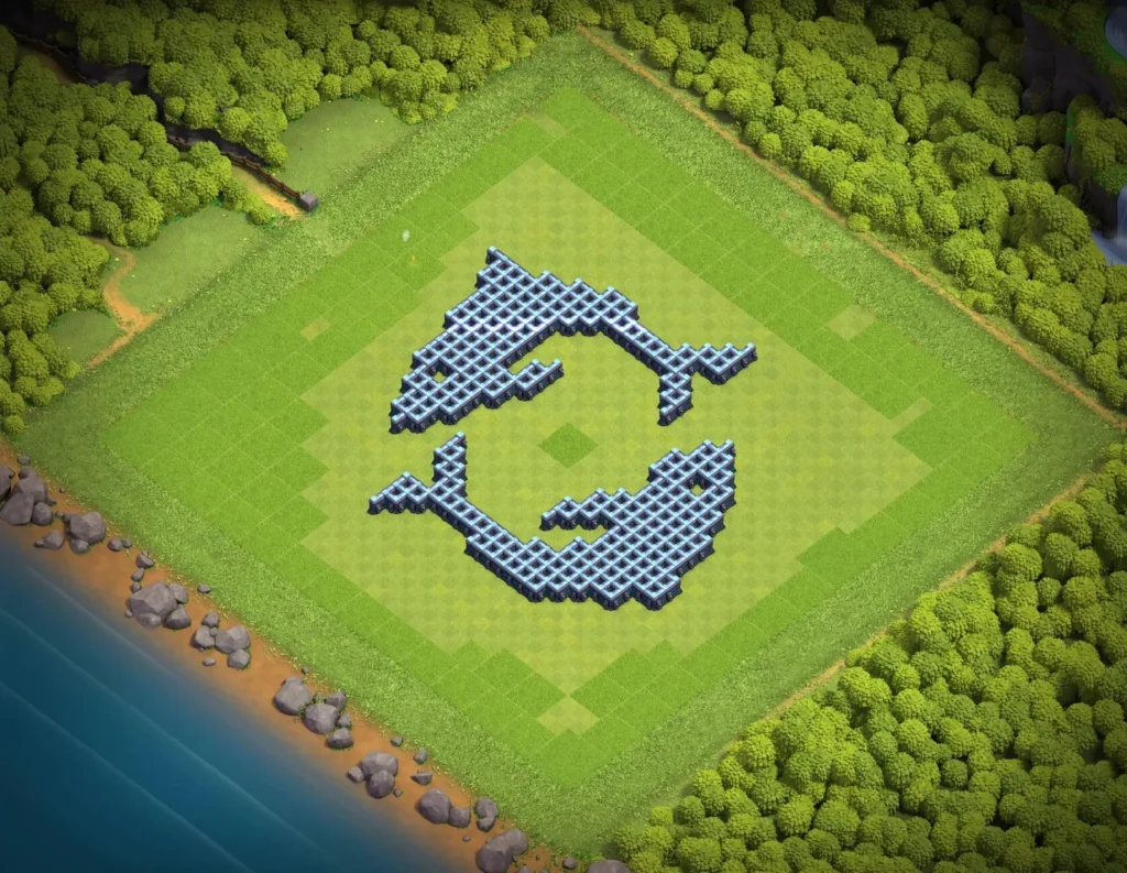 TH13 Fish Art Base Design | Creative Clash of Clans Funny Troll Layout